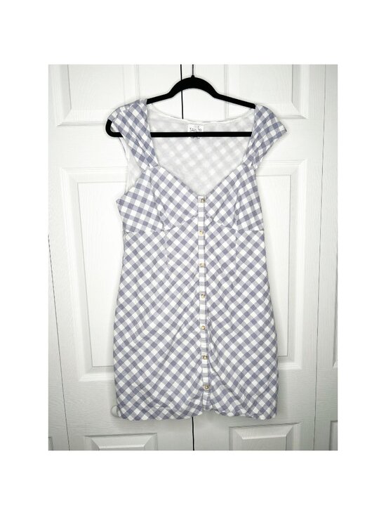 SAYLOR Dresses & Skirts - Saylor Hadleigh Purple White Gingham Cap Sleeve Dress Women's Size X-Large XL